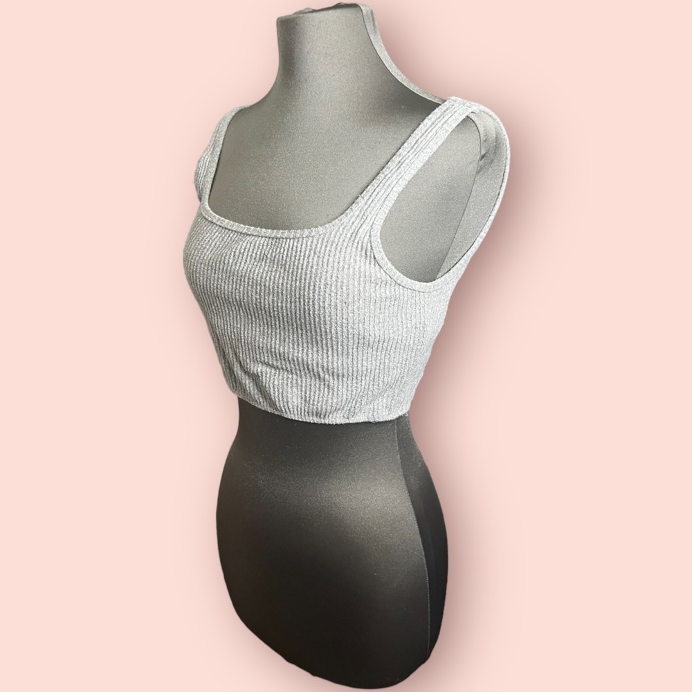 Abercrombie & Fitch Lounge Long-Line Bralette Sz M Gray